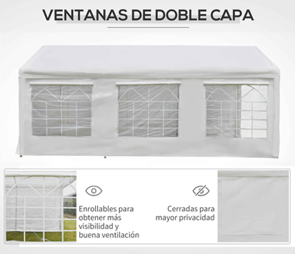 Carpas blancas enrollables