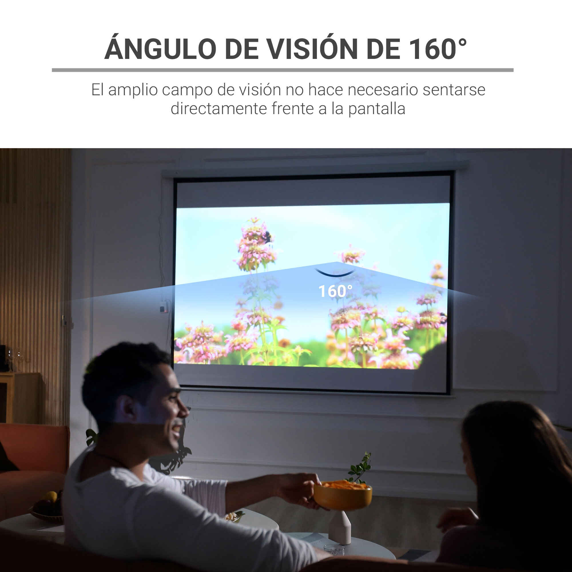 Pantalla de proyector eléctrica 120 pulgadas 4:3 con mando a distancia 244x183 cm blanco