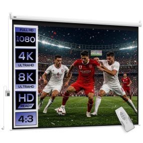 Pantalla de proyector eléctrica 120 pulgadas 4:3 con mando a distancia 244x183 cm blanco