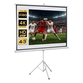 Pantalla de proyector manual con soporte 84 pulgadas 4:3 171x131 cm blanco para interior y exterior