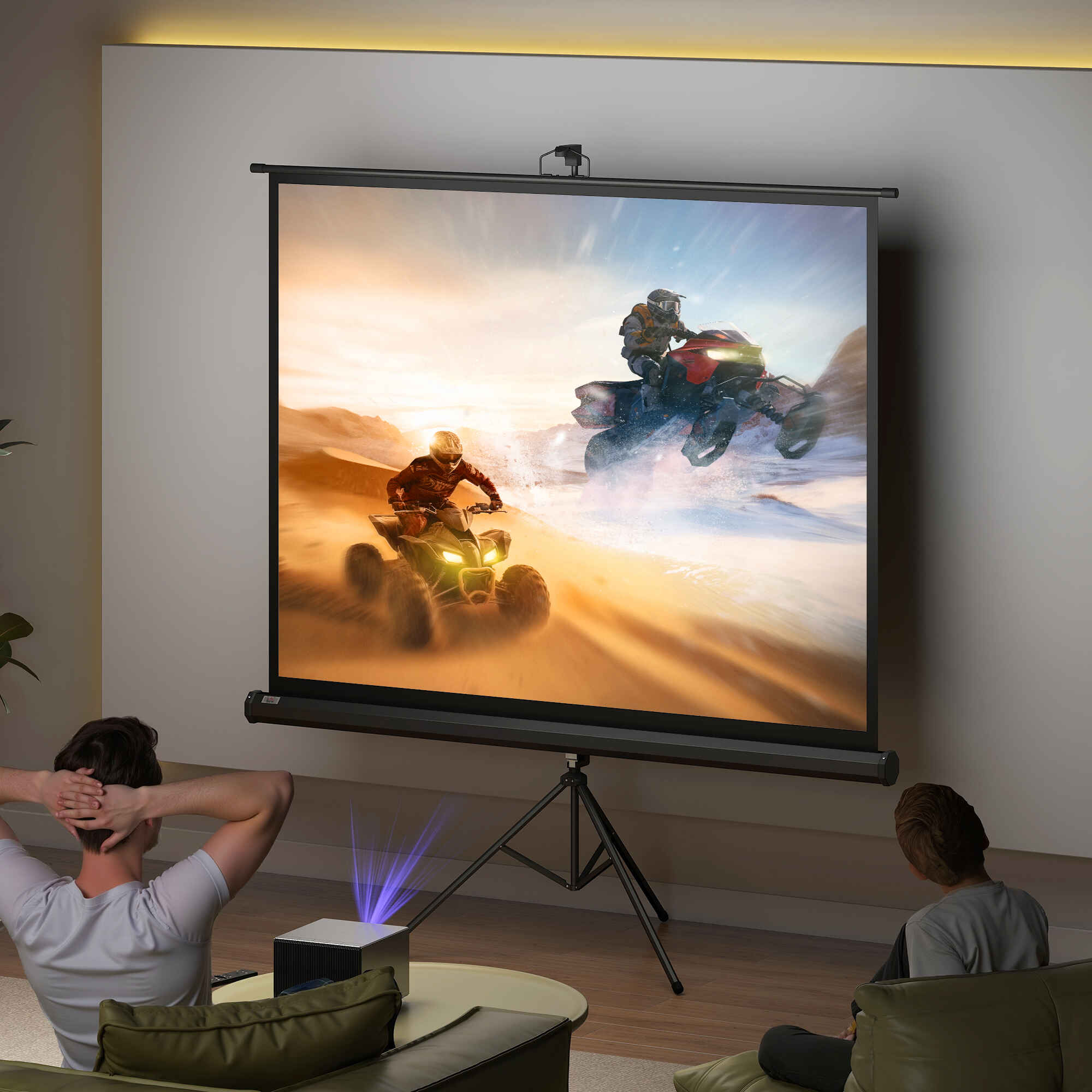 Pantalla de Proyector Manual con Soporte 84 Pulgadas Pantalla de Proyección Portátil Formato 4:3 para Interior y Exterior Eventos Deportivos Cine en Casa Patio 171x131 cm Negro