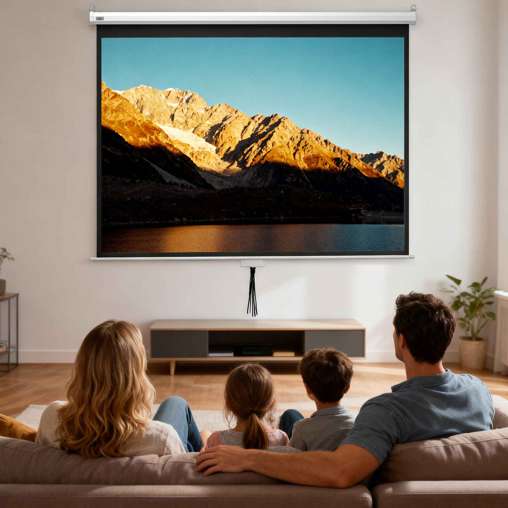 Pantalla de proyector manual 100 pulgadas 4:3/16:9 203x152 cm blanco interior y exterior