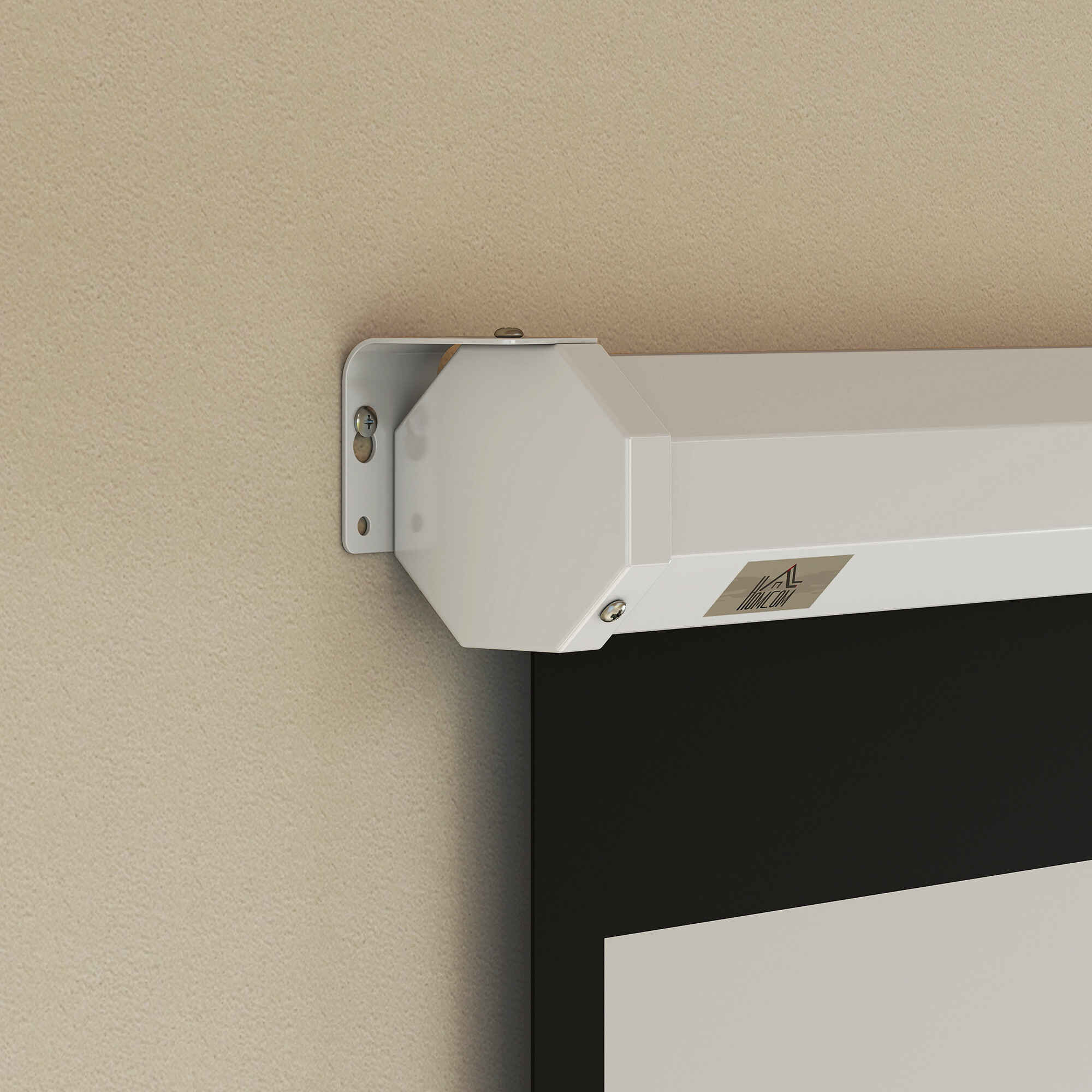 Pantalla de proyector manual 85 pulgadas 1:1 146x146 cm blanca para interior y exterior