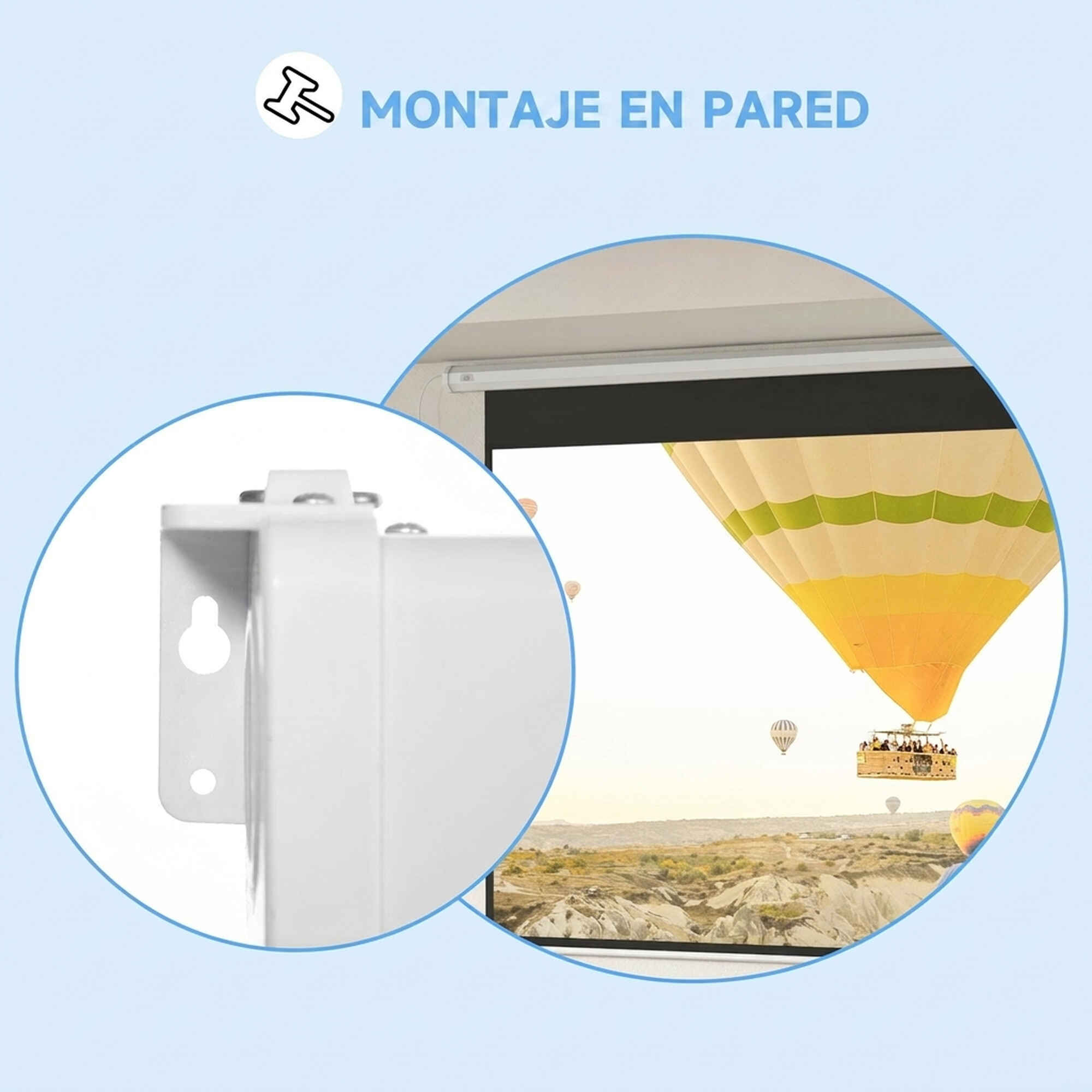 Pantalla de Proyector Eléctrica 120 Pulgadas, Pantalla de Proyección con Control Remoto, Formato 16:9, para Interior y Exterior, Eventos Deportivos, Cine en Casa, Oficina, Blanco