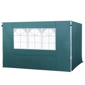 2 paredes laterales para carpas 3 x 3 m 300x200 cm con ventana verde oscuro