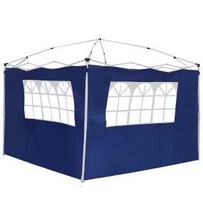2 paredes laterales para carpas 3 x 3 m y 3 x 6 m, 300x200 cm, con ventana, azul