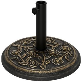 Base para sombrilla de jardín 9 kg resina bronce para postes 38/48 mm Ø45,5x31 cm