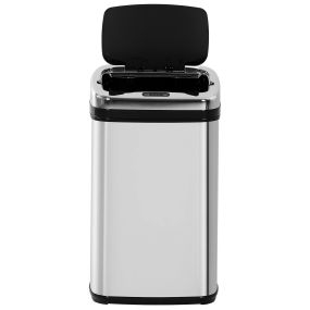 Papelera de cocina 30 L con sensor automático de acero inoxidable y ABS plata 33x25x58 cm