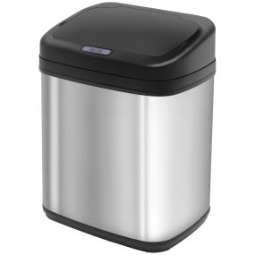 Cubo de basura automático 20L de acero inoxidable con sensor infrarrojo 33x25x42,5 cm plata y negro