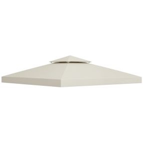 Techo de repuesto para cenador 3x3 m con techo doble, 8 orificios de drenaje y protección UV, crema