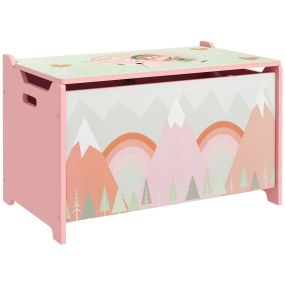 Caja de almacenamiento para juguetes con 2 asas y estampado de zorro rosa 60x37x39 cm 20 kg
