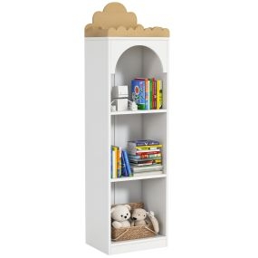 Librería infantil de 3 niveles para guarderías y habitación infantil blanco y natural
