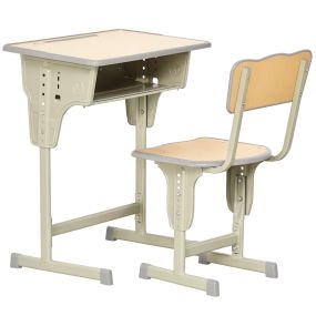 Juego de escritorio y silla infantil +6 años altura ajustable con cajón y gancho natural