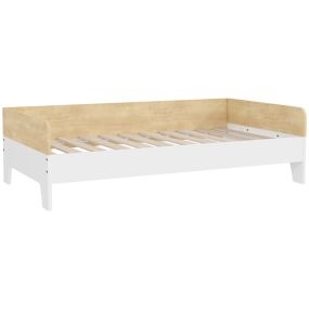 Cama para Niños de +3 Años 140x70 cm Cama Infantil de Madera Carga 80 kg para Dormitorio Blanco y Natural