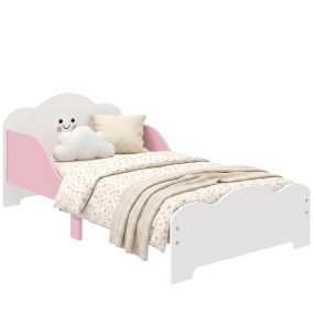 Cama infantil Montessori 70x140 cm con barandillas altas rosa para niños y niñas 3-6 años