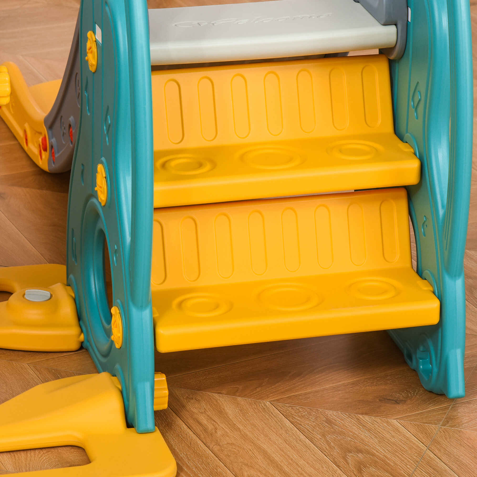 Tobogán infantil 3 en 1 con columpio y canasta para 18-36 meses 152x149x107 cm multicolor