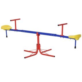 Balancín giratorio 360° para niños +3 años con base de 4 varillas 184x76x71 cm multicolor