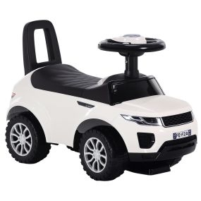 Correpasillos quad para niño 1-3 años con volante y compartimiento oculto blanco 62x28x41,5 cm