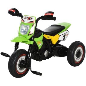 Moto correpasillos infantil 18-36 meses triciclo 3 ruedas luces y música verde 71x40x51 cm 20 kg