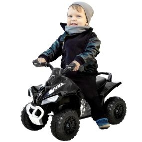 Quad correpasillos ATV para niños 18-36 meses con luces y música 4 ruedas negro 67,5x38x44 cm