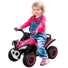 Correpasillos quad para niños 18-36 meses con luces y música rosa 67,5x38x44 cm hasta 20 kg
