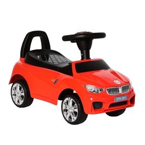 Coche correpasillos para niños 18-36 meses con faros, música, bocina, almacenamiento y asa, rojo