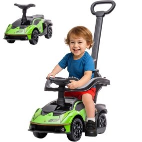 Coche correpasillos 2 en 1 Lamborghini Essenza SCV12 para niños 12-36 meses verde y negro