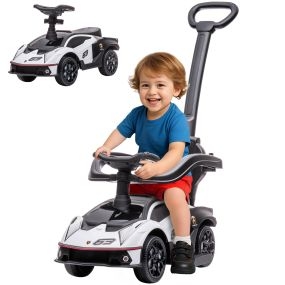 Coche correpasillos 2 en 1 Lamborghini Essenza SCV12 para niños 12-36 meses blanco y negro