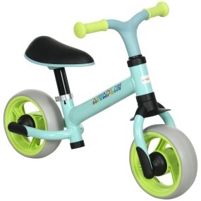 Bicicleta sin pedales para niños 18-48 meses asiento ajustable carga 25 kg verde y turquesa
