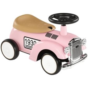 Correpasillos para Bebés de 12 a 36 Meses Coche sin Pedales con Bocina Compartimento de Almacenaje y Volante para Interior y Exterior 58x27x35 cm Rosa