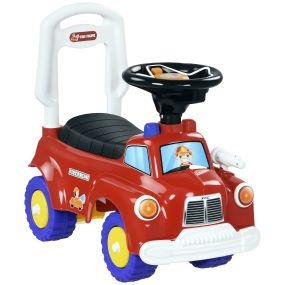 Correpasillos coche camión de bomberos para niños 18-36 meses, rojo, 49x24x42 cm