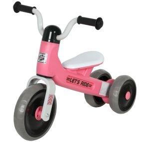 Bicicleta sin pedales para niños de 1 a 3 años rosa con ruedas silenciosas y resistentes a pinchazos