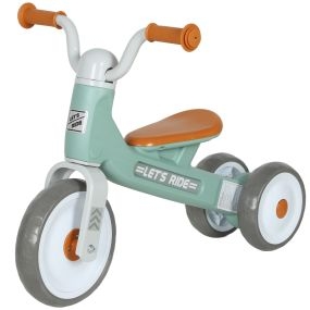 Bicicleta sin pedales para niños de 1 a 3 años con ruedas silenciosas y manillar limitado, verde
