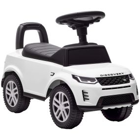 Correpasillos Land Rover para niños 18-36 meses con almacenaje, volante, bocina y sonidos, blanco
