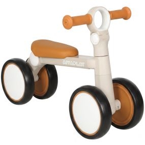 Bicicleta sin Pedales Plegable, Bici Correpasillos Ultraligera con Marco de Aluminio de 1,9 kg, Asiento y Manillar Ajustable, Bicicleta de Equilibrio para Niños y Niñas de 1 a 2 Años, Crema