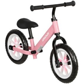 Bicicleta sin Pedales para Niños de 2 a 5 Años, Bicicleta de Equilibrio con Ruedas Luminosas y Silenciosas, Asiento y Manillar Ajustables, Rosa