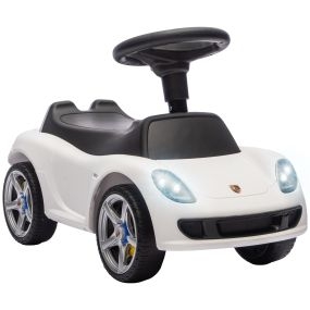 Correpasillos para bebés 18 a 36 meses Porsche sin pedales blanco 63x28,5x38 cm
