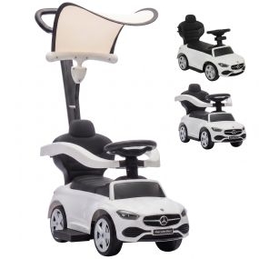 Correpasillos 3 en 1 Mercedes-Benz para bebés, con barra de empuje, capota y almacenaje, blanco