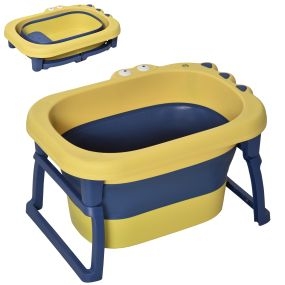 Bañera plegable para bebé recién nacido hasta 6 años portátil 105L amarillo y azul