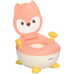 Orinal infantil para bebé 6-36 meses en forma de zorro con tapa rosa 34,5x35x23 cm