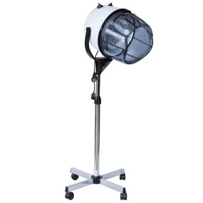 Secador de Pelo Profesional 1180W Secador de Casco con Altura Ajustable Temperatura Regulable Temporizador Capucha y Ruedas Climazon Peluquería para Cuidado del Cabello Blanco