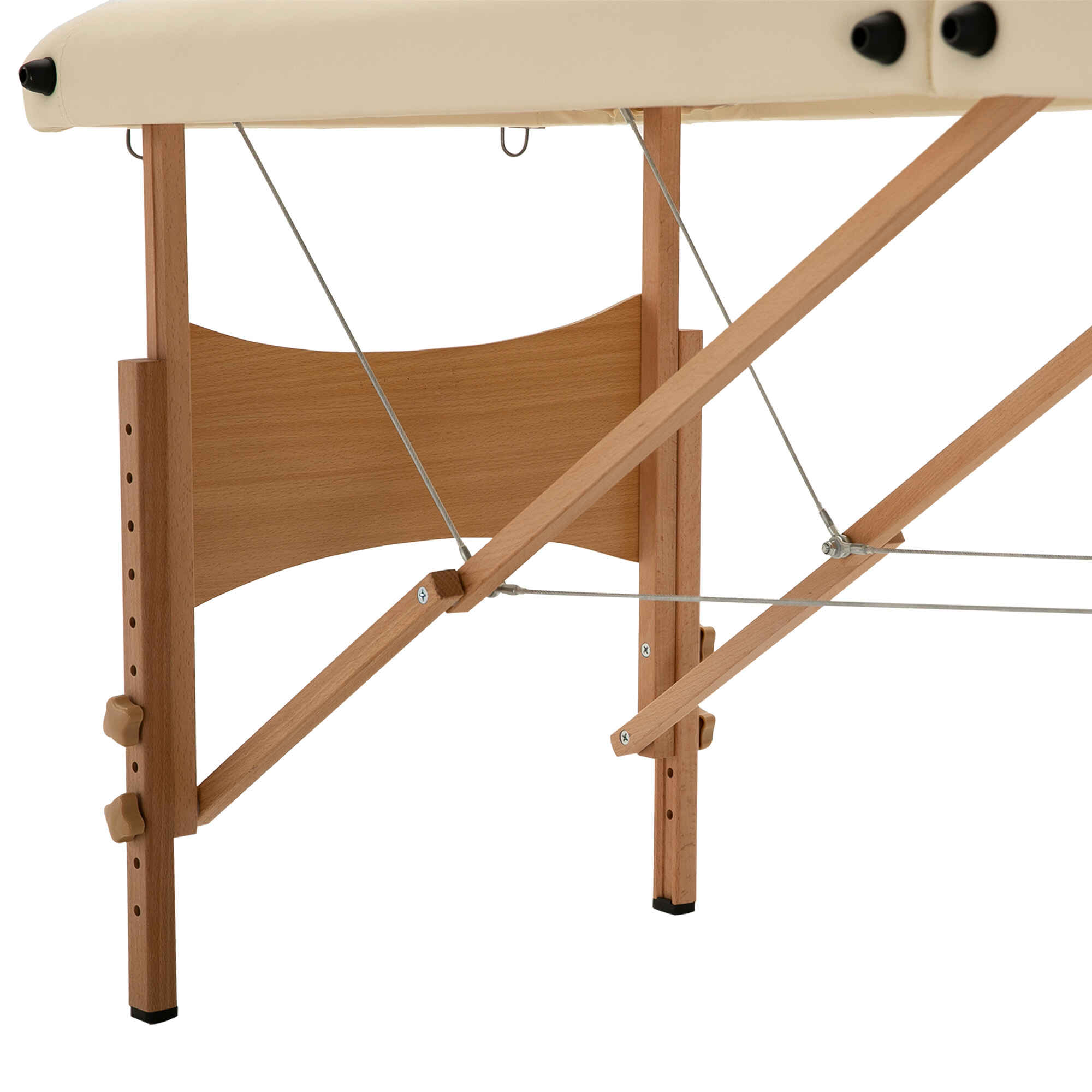Camilla de masaje plegable 210x81 cm profesional con reposacabezas extraíble y bolsa crema