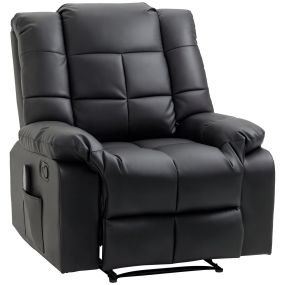 Sillón relax reclinable con 8 puntos de masaje, mando a distancia, tapizado en PU, negro