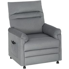 Sillón relax reclinable eléctrico con calor lumbar y masaje vibración, gris