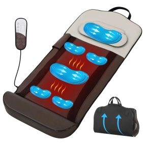 Colchón de Masaje Cuerpo Completo con Calefacción, Masajeador de Espalda Plegable con Compresión de Aire 3D, 4 Modos, 3 Intensidades, Apagado Automático, Regalo para Hombres y Mujeres