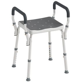 Taburete de ducha de aluminio antideslizante altura regulable carga 150 kg para mayores y discapacitados