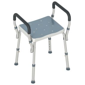 Taburete de ducha de aluminio antideslizante altura regulable carga 150 kg para mayores y discapacitados