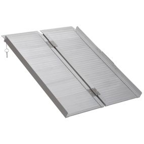 Rampa plegable para sillas de ruedas de aluminio antideslizante 91 cm 270 kg con asa y bordes de seguridad