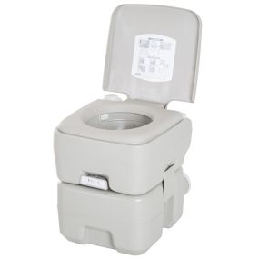 Inodoro portátil químico 20L con tanque extraíble para camping y viaje 147 kg 41,5x36,5x42 cm HDPE