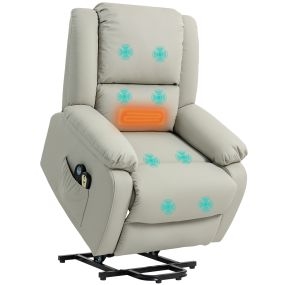 Sillón relax reclinable eléctrico elevador con masaje y calor lumbar gris claro